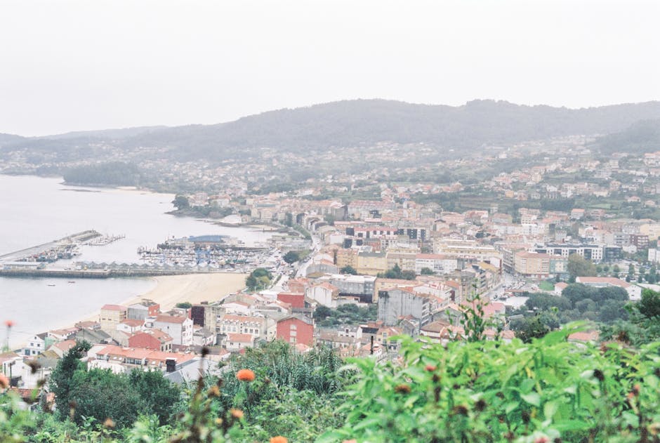 Vista de Sanxenxo y la ria de Pontevedra
